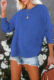 Side Slit Drop Shoulder Sweatshirt - Trendsi - Flyclothing LLC