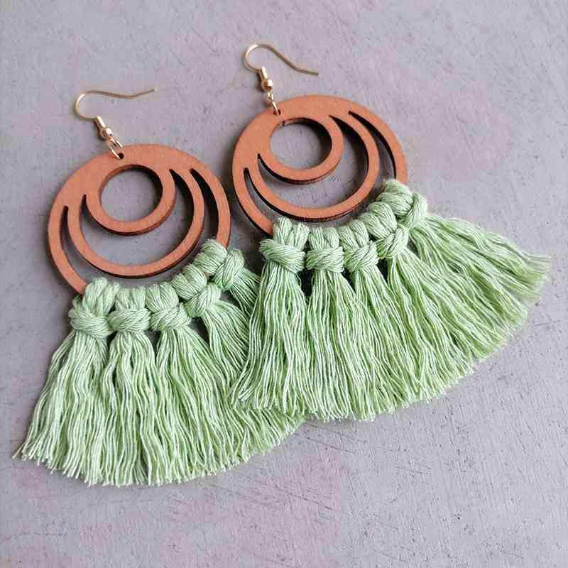 Tassel Detail Geometric Earrings - Trendsi - Flyclothing LLC