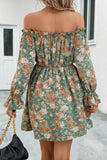 Floral Off-Shoulder Flounce Sleeve Dress - Trendsi - Flyclothing LLC