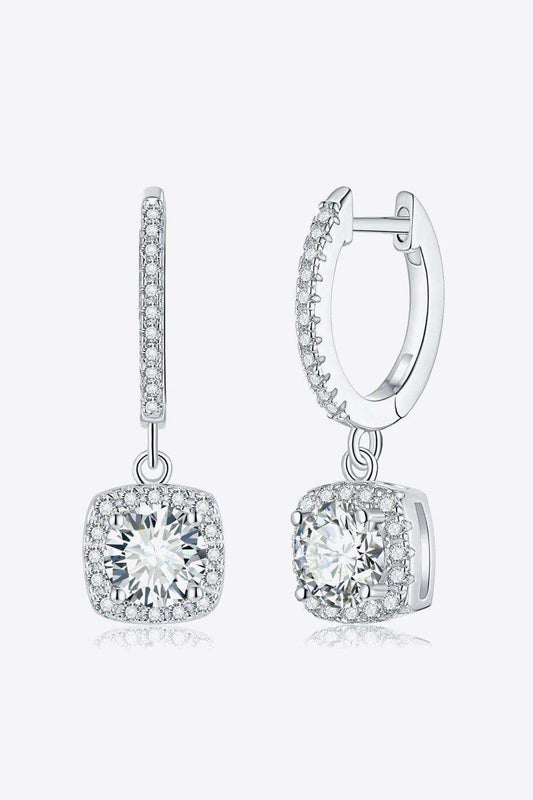 Moissanite Huggie Drop Earrings - Trendsi - Flyclothing LLC