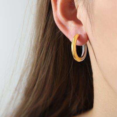 18K Gold-Plated Huggie Earrings - Trendsi - Flyclothing LLC