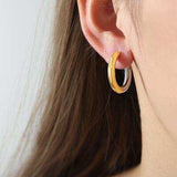 18K Gold-Plated Huggie Earrings - Trendsi - Flyclothing LLC
