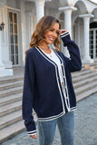 Buttoned V-Neck Long Sleeve Cardigan - Trendsi - Flyclothing LLC