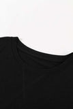Color Block Side Slit Round Neck T-Shirt - Trendsi - Flyclothing LLC