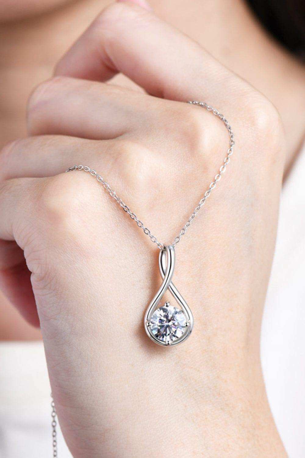 2 Carat Moissanite 925 Sterling Silver Necklace - Trendsi - Flyclothing LLC