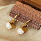 18K Gold-Plated Bead Dangle Earrings - Trendsi - Flyclothing LLC