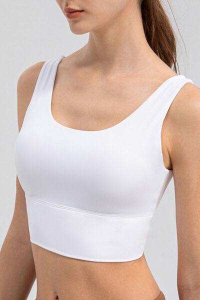Scoop Neck Wide Strap Active Tank - Trendsi - Flyclothing LLC