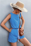 Sleeveless Buttoned Romper with Pockets - Trendsi - Flyclothing LLC