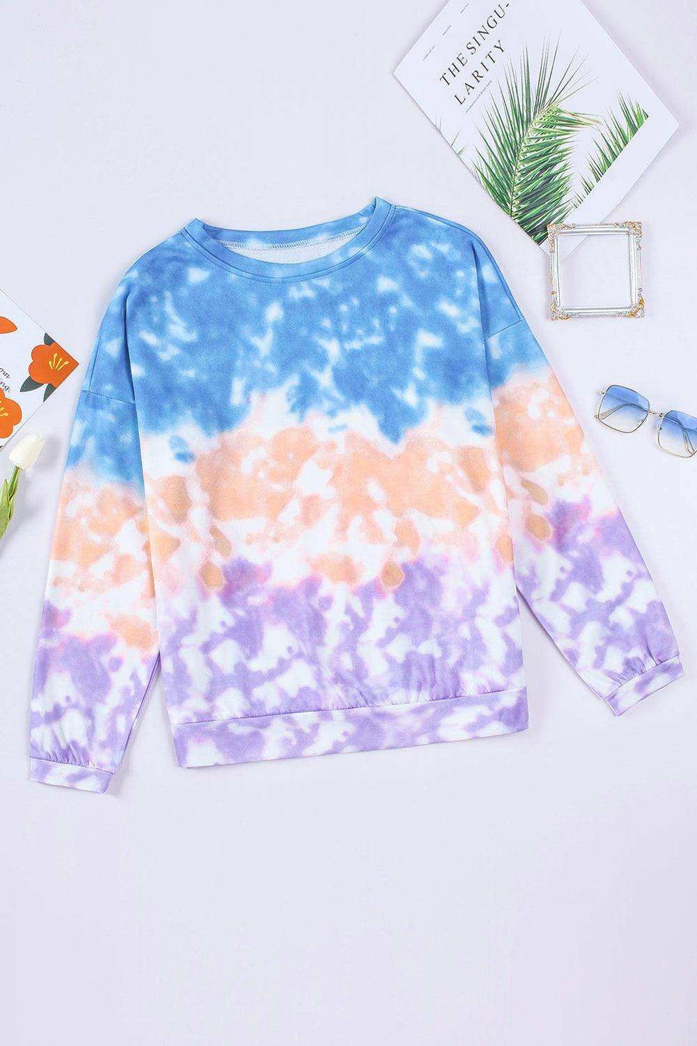 Drop Shoulder Round Neck Sweatshirt - Trendsi - Flyclothing LLC