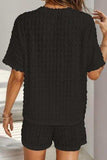 Round Neck Short Sleeve T-Shirt and Shorts Set - Trendsi - Flyclothing LLC
