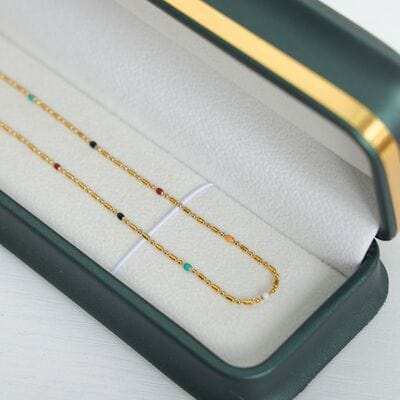 18K Gold-Plated Oil Drip Bead Necklace - Trendsi - Flyclothing LLC