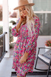 Floral Smocked V-Neck Flounce Sleeve Dress - Trendsi - Flyclothing LLC