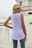 Swiss Dot Notched Neck Tank - Trendsi - Flyclothing LLC