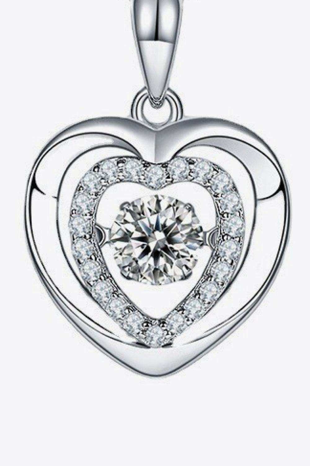 Moissanite Heart Pendant Necklace - Trendsi - Flyclothing LLC