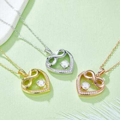 Moissanite 925 Sterling Silver Heart Necklace - Trendsi - Flyclothing LLC
