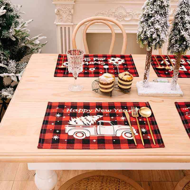 Assorted 2-Piece Plaid Placemats - Trendsi - Flyclothing LLC