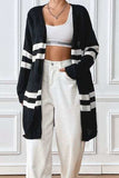 Striped Open Front Dropped Shoulder Cardigan - Trendsi - Flyclothing LLC
