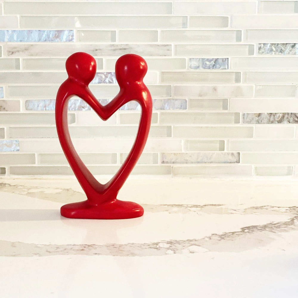 Handcrafted Soapstone Lover's Heart Sculpture in Red - Smolart - Smolart - Flyclothing LLC