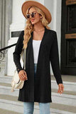 Open Front Long Sleeve Cardigan - Trendsi - Flyclothing LLC
