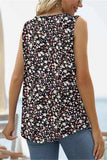 Printed Square Neck Curved Hem Tank - Trendsi - Flyclothing LLC