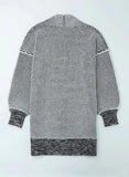 Heathered Open Front Longline Cardigan - Trendsi - Flyclothing LLC