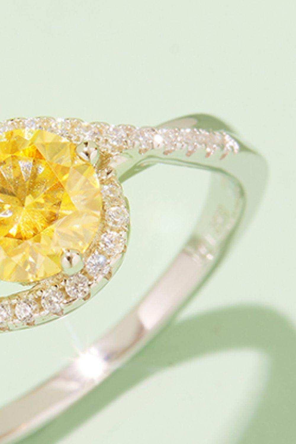 1 Carat Moissanite Contrast 925 Sterling Silver Ring - Trendsi - Flyclothing LLC