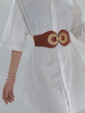 Alloy Buckle Elastic PU Belt - Trendsi - Flyclothing LLC