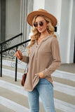 Long Sleeve Hooded Blouse - Trendsi - Flyclothing LLC