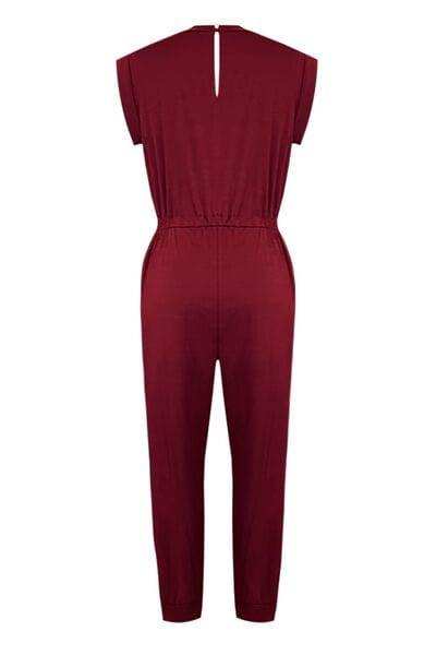 Drawstring Round Neck Sleeveless Jumpsuit - Trendsi - Flyclothing LLC