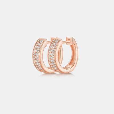 Moissanite 925 Sterling Silver Huggie Earrings - Trendsi - Flyclothing LLC