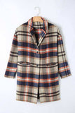 Plaid Longline Jacket with Pockets - Trendsi - Flyclothing LLC