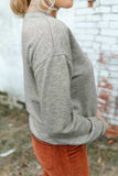 Round Neck Dropped Shoulder Sweatshirt - Trendsi - Flyclothing LLC