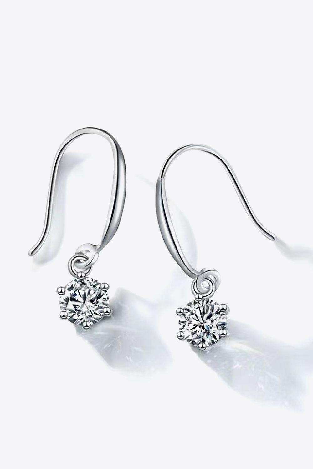 2 Carat Moissanite 6-Prong Drop Earrings - Trendsi - Flyclothing LLC