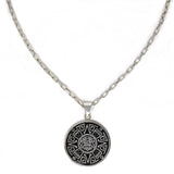 Alpaca Silver Aztec Face Pendant with Chain - Artisana - Flyclothing LLC