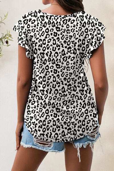 Printed Round Neck Short Sleeve T-Shirt - Trendsi - Flyclothing LLC