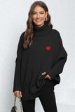 Turtle Neck Long Sleeve Ribbed Sweater - Trendsi - Flyclothing LLC