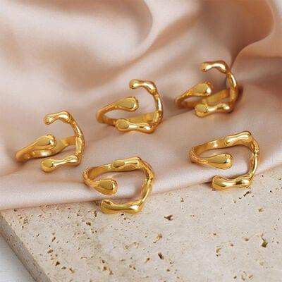 18K Gold-Plated Irregular Open Ring - Trendsi - Flyclothing LLC