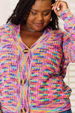 Woven Right V-Neck Long Sleeve Cardigan - Trendsi - Flyclothing LLC