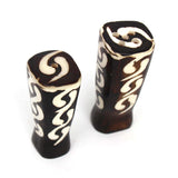African Natural Bone Salt & Pepper Shakers, Traditional Batik Designs - Jedando - Flyclothing LLC