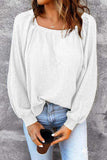 Square Neck Waffle-Knit Top - Trendsi - Flyclothing LLC