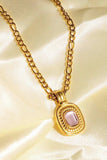 18K Gold Plated Inlaid Rhinestone Pendant Necklace - Trendsi - Flyclothing LLC