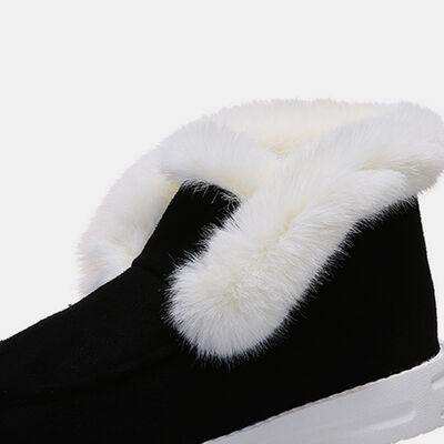 Furry Suede Snow Boots - Trendsi - Flyclothing LLC