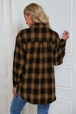 Plaid Button Up Dropped Shoulder Outerwear - Trendsi - Flyclothing LLC