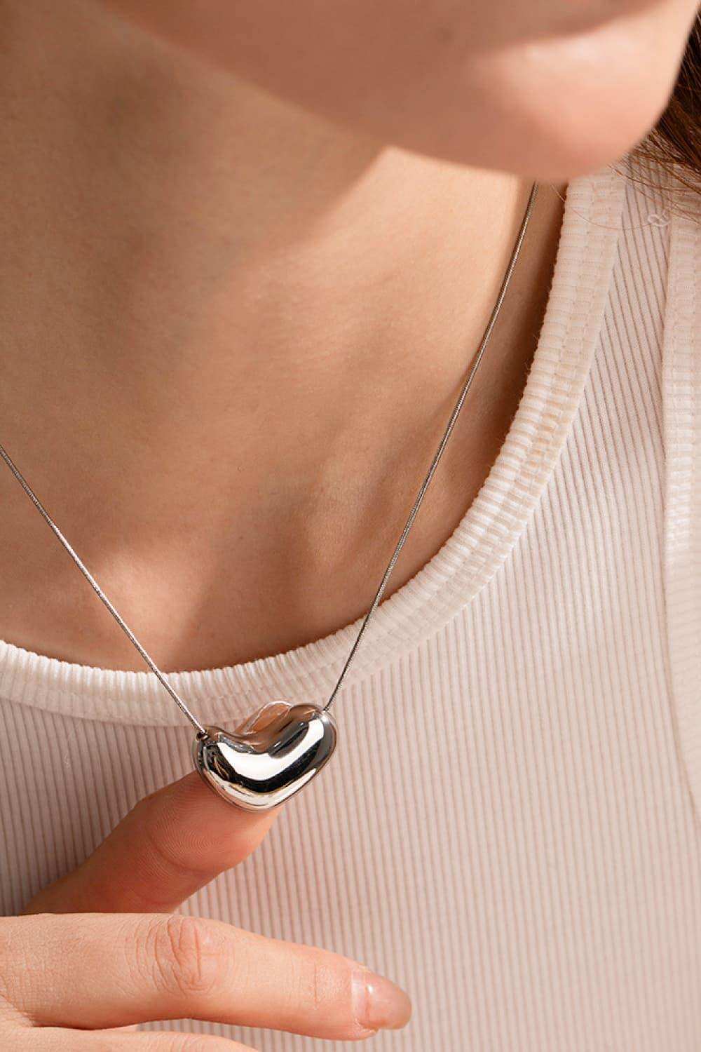 Heart Shape Pendant Necklace - Trendsi - Flyclothing LLC