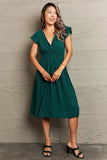Tied Smocked Waist Flutter Sleeve Dress - Trendsi - Flyclothing LLC