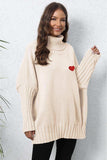Turtle Neck Long Sleeve Ribbed Sweater - Trendsi - Flyclothing LLC