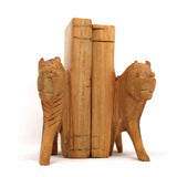 Carved Wood Lion Book Ends, Set of 2 - Jedando - Flyclothing LLC