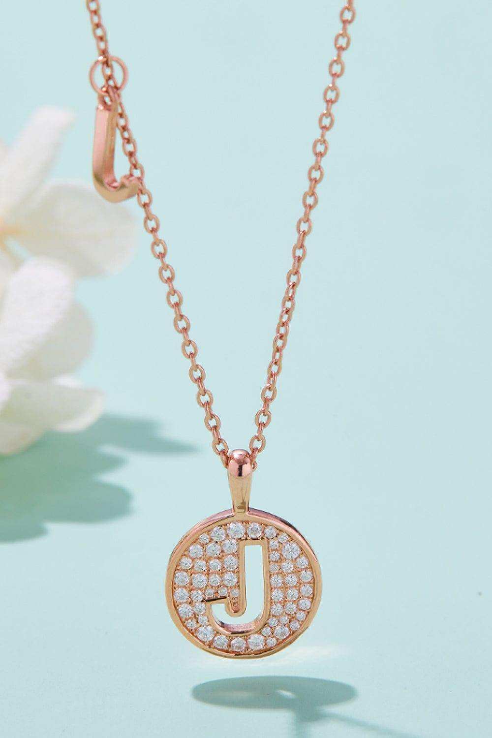 Moissanite A to J Pendant Necklace - Trendsi - Flyclothing LLC