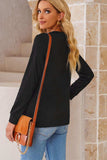 Round Neck Long Sleeve Top - Trendsi - Flyclothing LLC