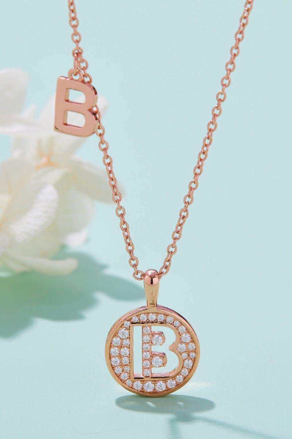 Moissanite A to J Pendant Necklace - Trendsi - Flyclothing LLC